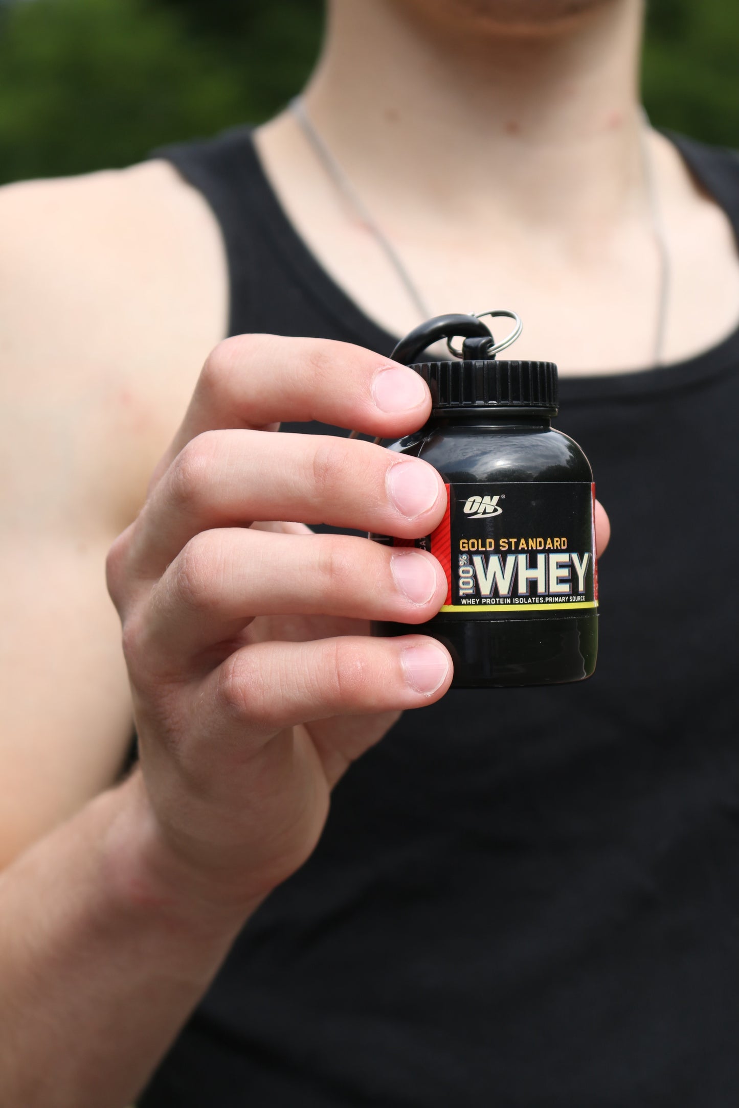 Mini Whey Protein Powder Container Keychain