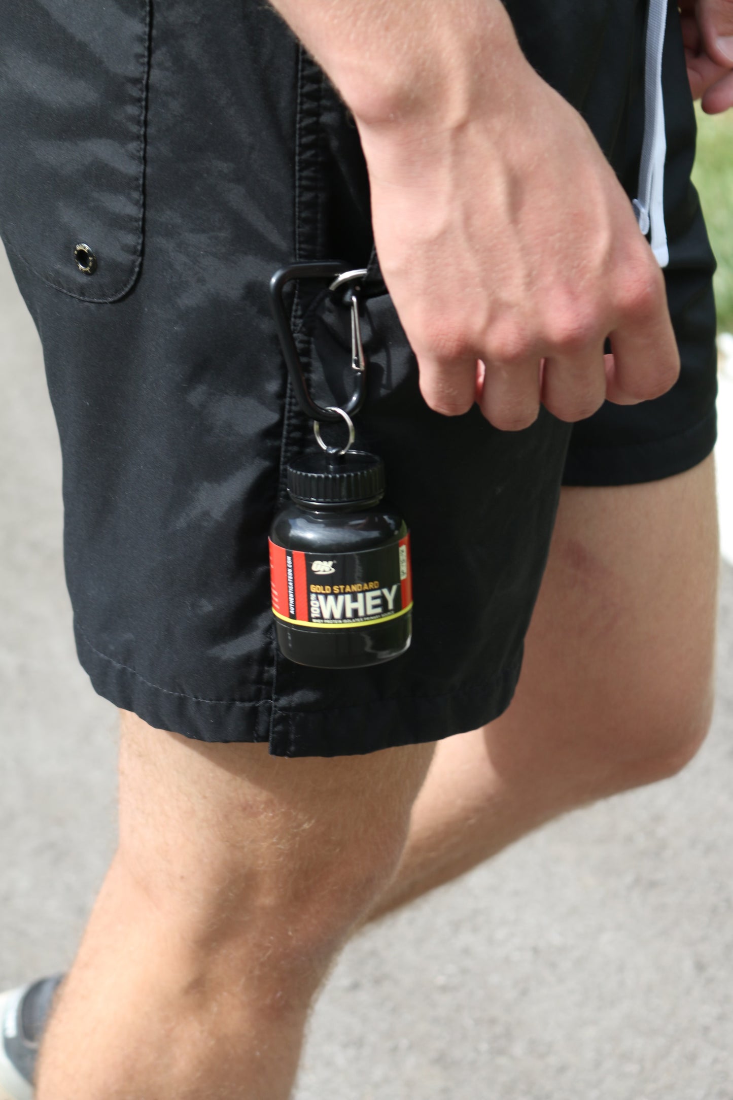 Mini Whey Protein Powder Container Keychain